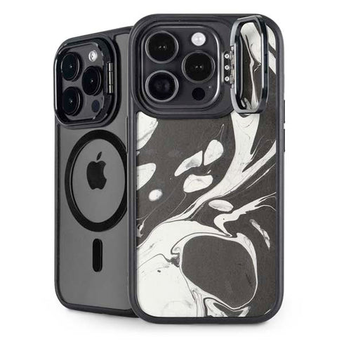 Marbleized Black iPhone 15 Pro Kickstand Case